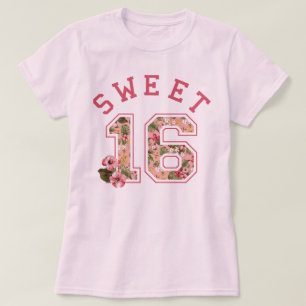 Athletisches rosa Blumen des Bonbon-16 T-Shirt