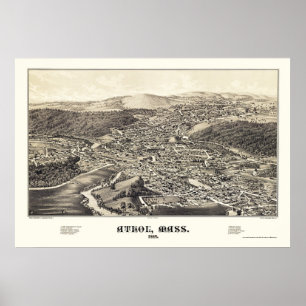 Athol, MA Panorama Karte - 1887 Poster