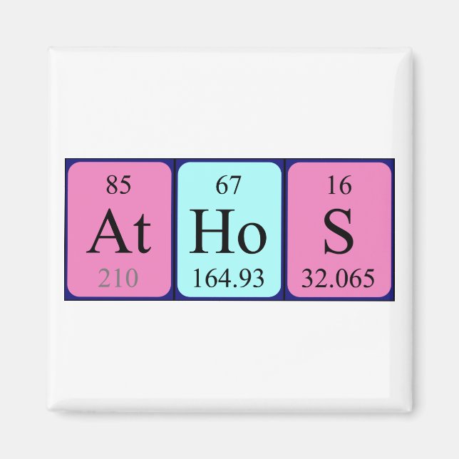 Athos aimant nom de table périodique (Devant)