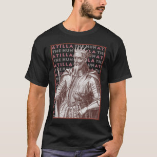 Atilla der Hunne - T - Shirt mit antikem Porträt