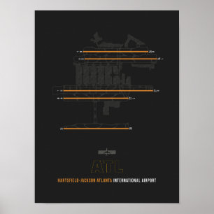ATL - Atlanta Airport Diagramm Poster