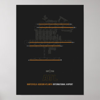 ATL - Atlanta Airport Diagramm Poster