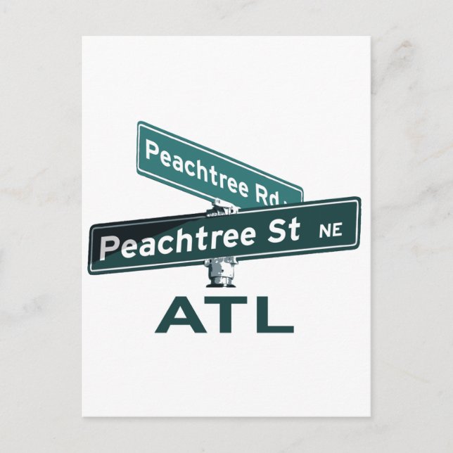 ATL Peachtree Signs Postkarte (Vorderseite)