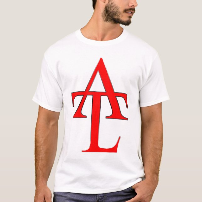 ATL rotes Logo-Weiß-T-Shirt T-Shirt (Vorderseite)
