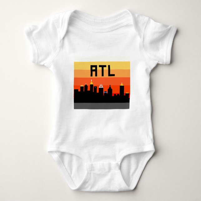 Atlanta8-bitSkyline ATL Baby Strampler (Vorderseite)