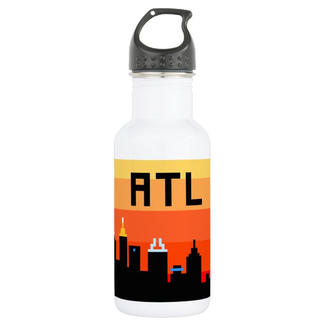 Atlanta8-bitSkyline ATL Edelstahlflasche (Vorderseite)