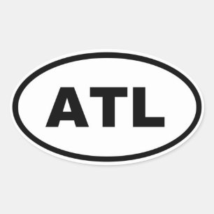 Atlanta ATL Ovaler Aufkleber