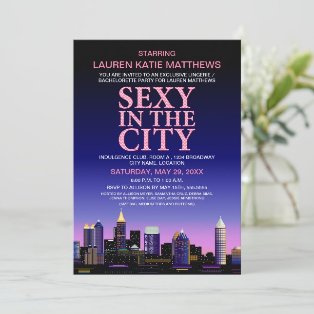 Atlanta Bachelorette Movie Poster Party Einladung (Stehend Vorderseite)