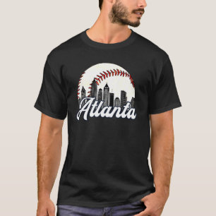Atlanta Baseball Skyline Atlanta Cityscape T-Shirt