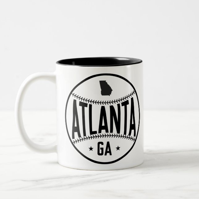 Atlanta Baseball Themed Zweifarbige Tasse (Links)