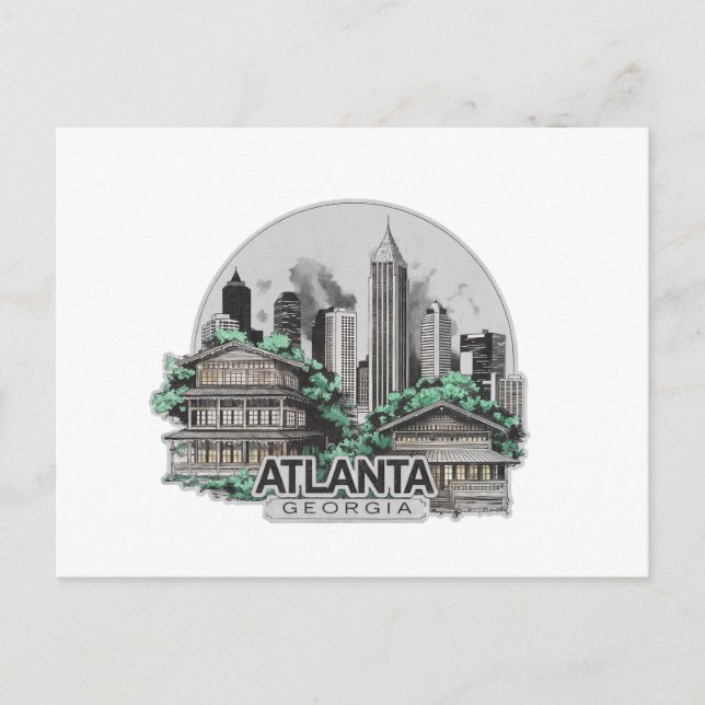 Atlanta City Georgia USA Postkarte (Vorderseite)