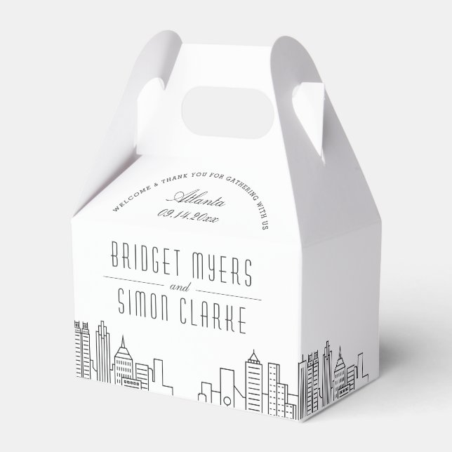 Atlanta | City Skyline Gastgeschenk Hochzeit Box Geschenkschachtel (Vorderseite)