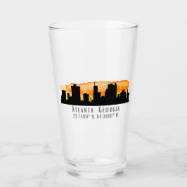 Atlanta City Skyline Map Koordinaten Glas