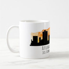 Atlanta City Skyline Map Koordinaten Kaffeetasse