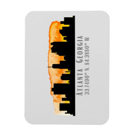 Atlanta City Skyline Map Koordinaten Magnet