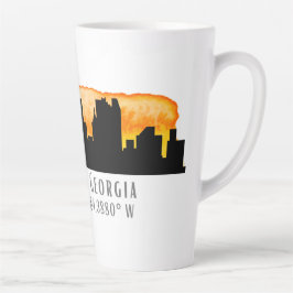 Atlanta City Skyline Map Koordinaten Milchtasse