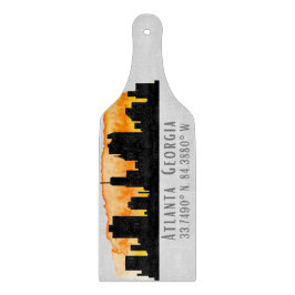 Atlanta City Skyline Map Koordinaten Schneidebrett