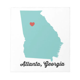 Atlanta, GA - Grafikherz Atlanta Georgia Design Notizblock