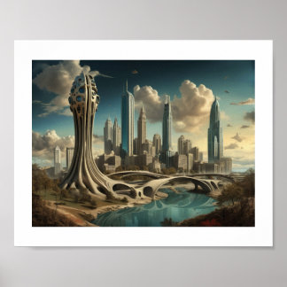 Atlanta GA, surreal City Design Poster