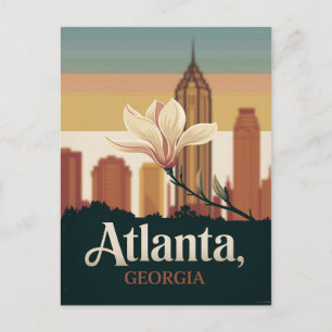 Atlanta Georgia Baumwollblüte Symbolische Reise Postkarte