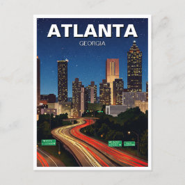 Atlanta Georgia bei Nachtreisen Postkarte