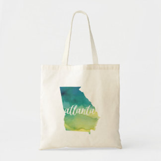 Atlanta, Georgia | blaues und grünes Aquarell Tragetasche