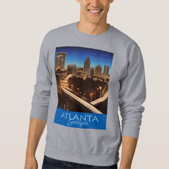 Atlanta Georgia Blue and Gold Abend Sweatshirt (Vorderseite)