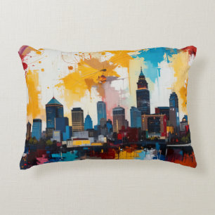 Atlanta Georgia City Skyline abstrakte Malerei 2 Dekokissen