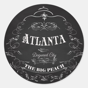 Atlanta, Georgia - der große Pfirsich Runder Aufkleber