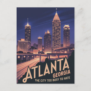 Atlanta Georgia Die Stadt, die zu beschäftigt ist, Postkarte