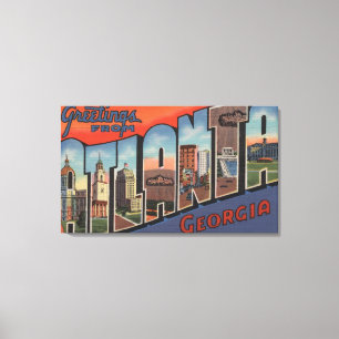 Atlanta, Georgia - große Buchstabe-Szenen 2 Leinwanddruck