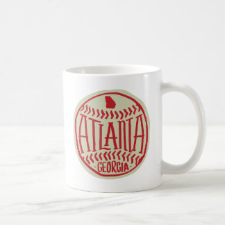 Atlanta Georgia HandIllustriert Baseball Kaffeetasse