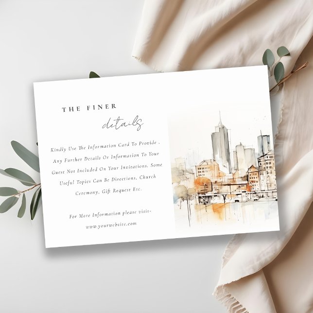 Atlanta Georgia Landscape Wedding Details Begleitkarte (Von Creator hochgeladen)