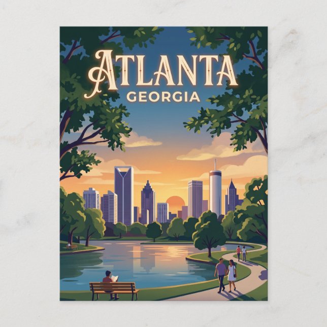 Atlanta Georgia Postkarte (Vorderseite)
