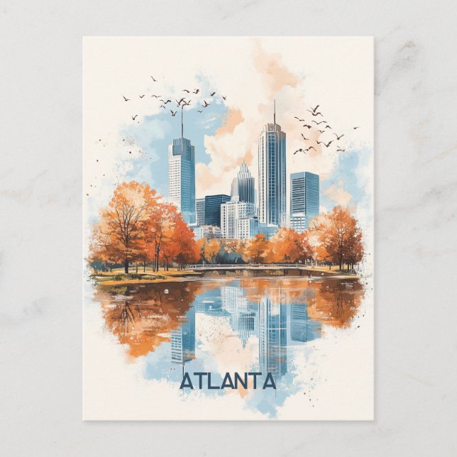 Atlanta Georgia Postkarte (Vorderseite)