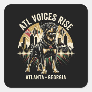 Atlanta Georgia Rottweiler Kultureller Stolz Kunst Quadratischer Aufkleber