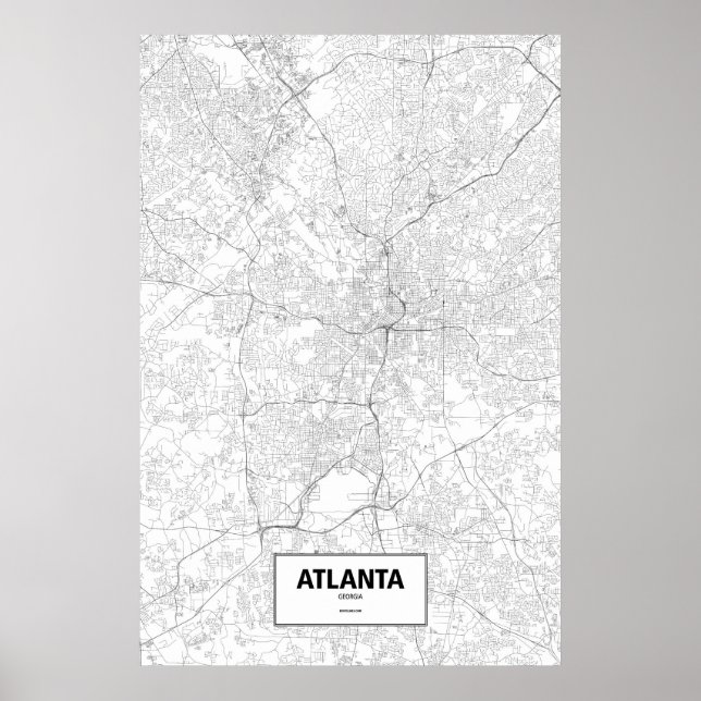 Atlanta, Georgia (schwarz auf weiß) Poster (Vorne)