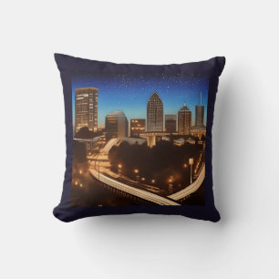 Atlanta Georgia Skyline Blue Starry Abend Kissen