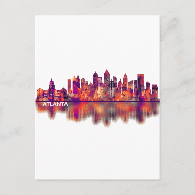 Atlanta Georgia Skyline Einladungspostkarte (Vorderseite)