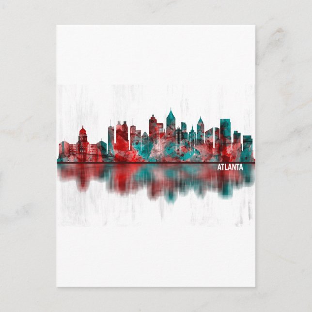 Atlanta Georgia Skyline Einladungspostkarte (Vorderseite)