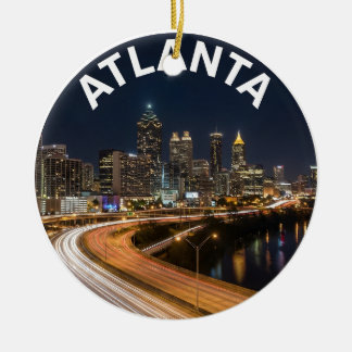 Atlanta Georgia Skyline, Nachtstadtlichter Souveni Keramik Ornament