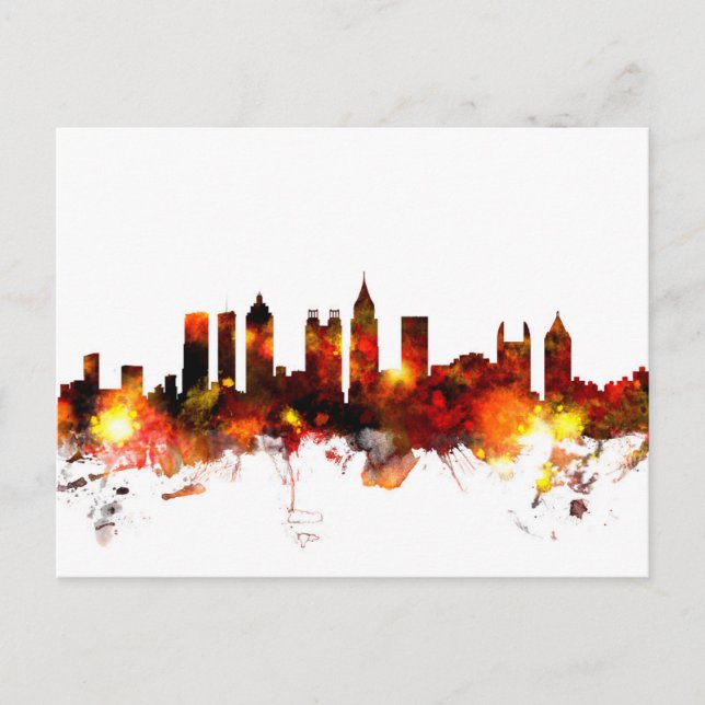 Atlanta Georgia Skyline Postkarte (Vorderseite)