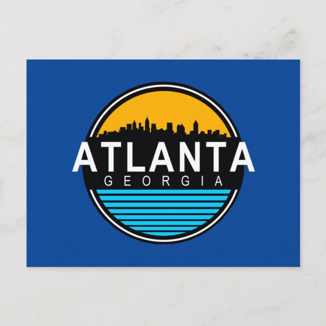 Atlanta Georgia Skyline Postkarte (Vorderseite)