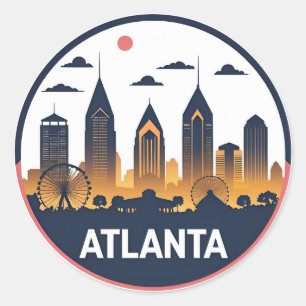 Atlanta Georgia Skyline Runder Aufkleber