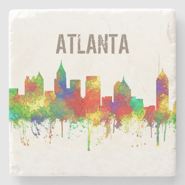 Atlanta Georgia Skyline-SG Steinuntersetzer (Vorderseite)
