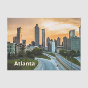 Atlanta, Georgia Sunset City Downtown View Seidenpapier