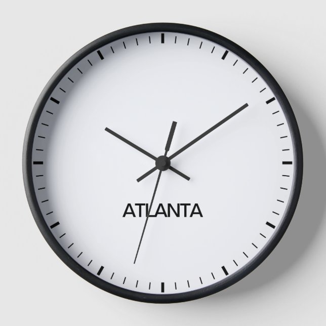 Atlanta Georgia Time Zone Newsroom Style Uhr (Vorderseite)