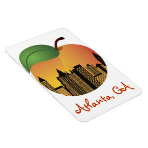 Atlanta Georgia und Pfirsich-Magnet Magnet