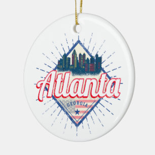 Atlanta Georgia United Staaten Retro Skyline Keramik Ornament