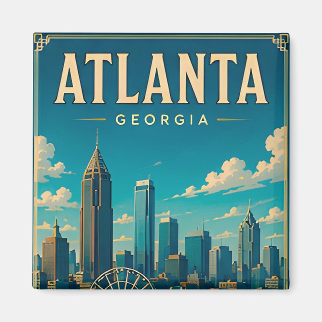 🍑 Atlanta Georgia Urlaubserinnerung Magnet (Vorne)